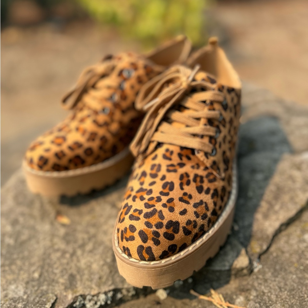 Cheetah Print Platform Boot, Size 7 - image 3